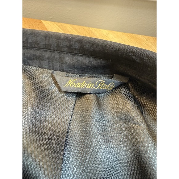 Luciano Carreli Italy Men 48R Checker Black Blazer 100% Wool Money Dressy Formal - Picture 5 of 6